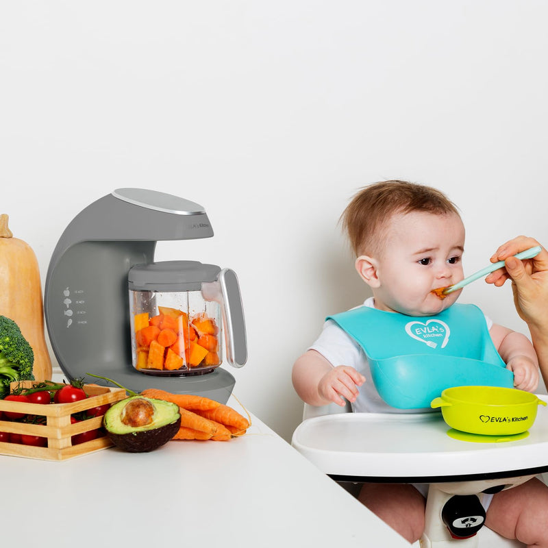 [Australia] - Replacement Stirring Cup & Blade with Steaming Basket for EVLA'S Baby Food Maker - Gray 
