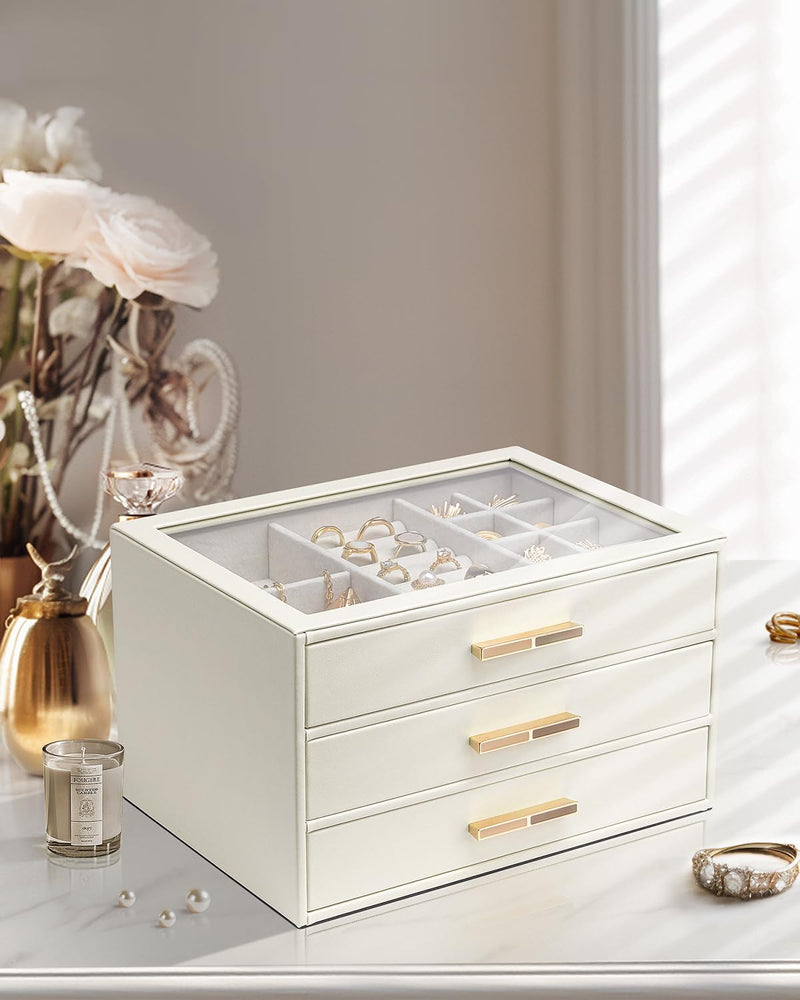 VLANDO Jewelry Box for Women & Travel Makeup Bag