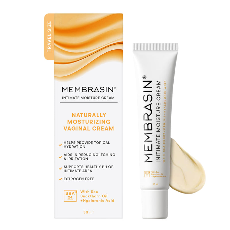 [Australia] - Membrasin Vaginal Moisture Cream with Hyaluronic Acid, Relieves Vaginal Dryness, Itching and Burning, Menopause Support, Hormone Free, Plant Based Formula with Omega 3 6 7 9 and Vitamin E, 30 ml 1 Fl Oz (Pack of 1) 