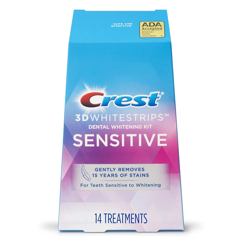 Crest 3D Whitestrips for Sensitive Teeth, Teeth Whitening Strip Kit, 28 Strips (14 Count Pack) 14 Count (Pack of 1)