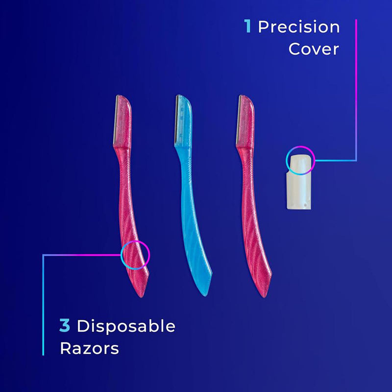 [Australia] - Brow Razor 9ct - Professional Eyebrow Razors for Women & Men, Facial Hair Remover & Dermaplaning Tool, Peach Fuzz Exfoliator - Stainless Steel Blades, Painless & Safe, Travel-Friendly (9 Pack) 