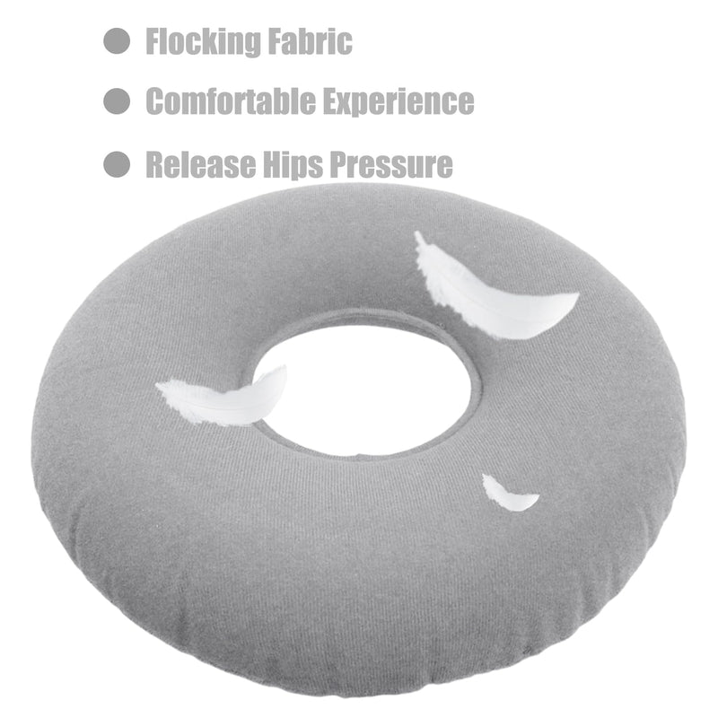 [Australia] - 2 Pack Inflatable Donut Cushion for Tailbone Pain, Hemorrhoidal Donut Pillow, Round Donut Pillow for Sitting, Home, Car or Office Chair (15" Light Blue & Gray) 