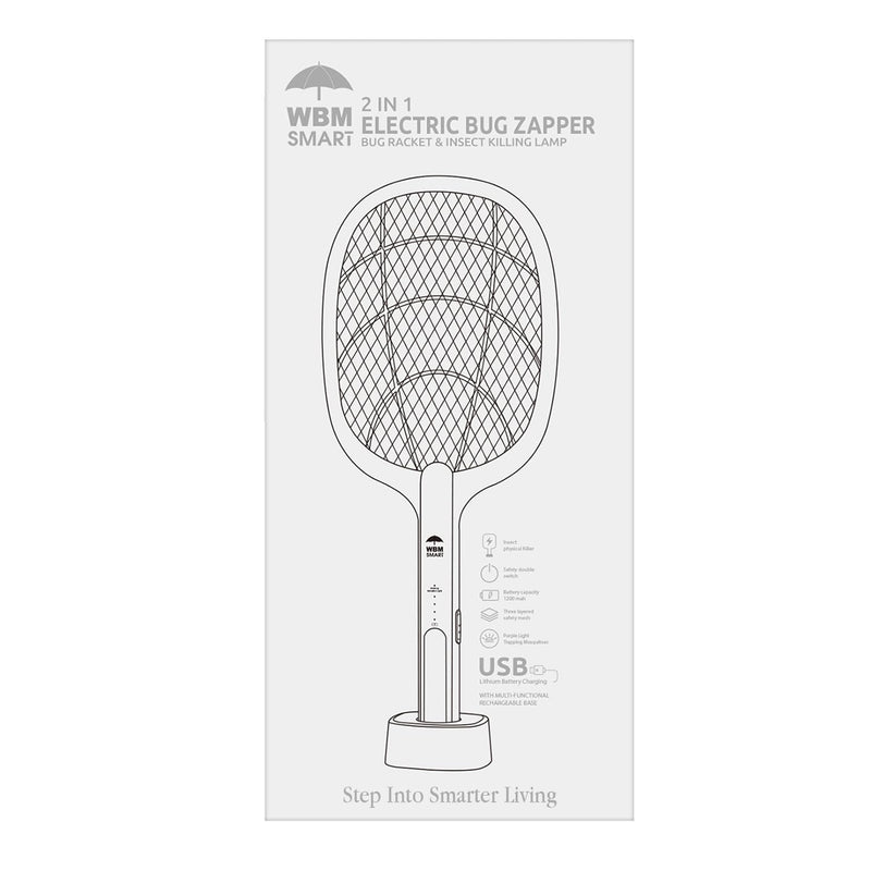 [Australia] - 2 in 1 Electric Bug Zapper, Mosquitoes Trap Lamp & Racket, USB Rechargeable Electric Fly Swatter for Home and Outdoor Powerful Grid 3-Layer Safety Mesh Safe to Touch 