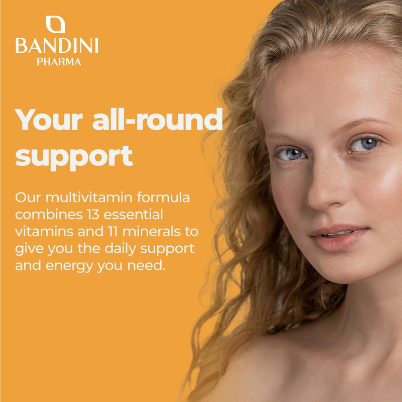 Bandini® Multivitamin | 365 High Strength Tablets (1 Year Supply) | Complex of 24 Vitamins and Minerals | Support Energy Metabolism and Immune Function | for Men and Women