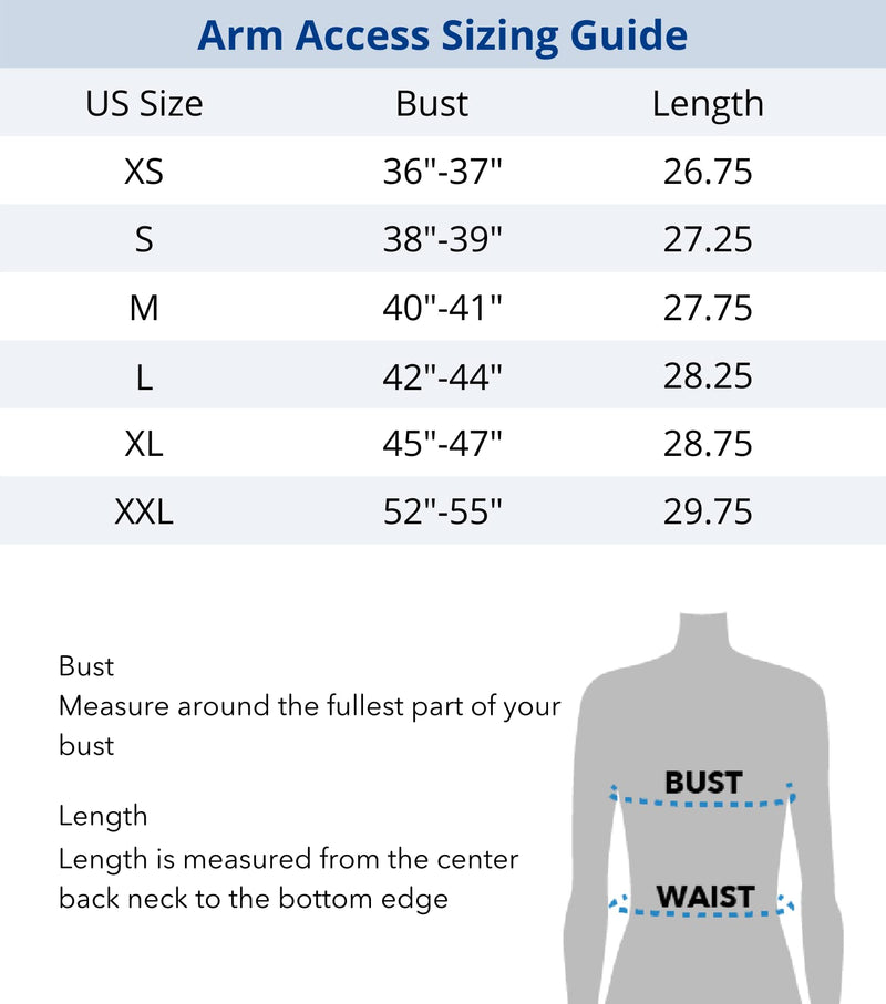 [Australia] - Care+Wear Arm Access Dialysis Shirts for Women – PICC Line Access Shirt with Two-Way Zipper for Easy Access XX-Large Heather Gray 