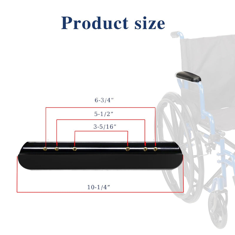 [Australia] - Full Length Padded Armrest Black 13-7/8" Long Wheelchair and Transport Chair arm Cushions, Black (1 Pair) Compatible with All Brands(13-7/8") 13-7/8" 
