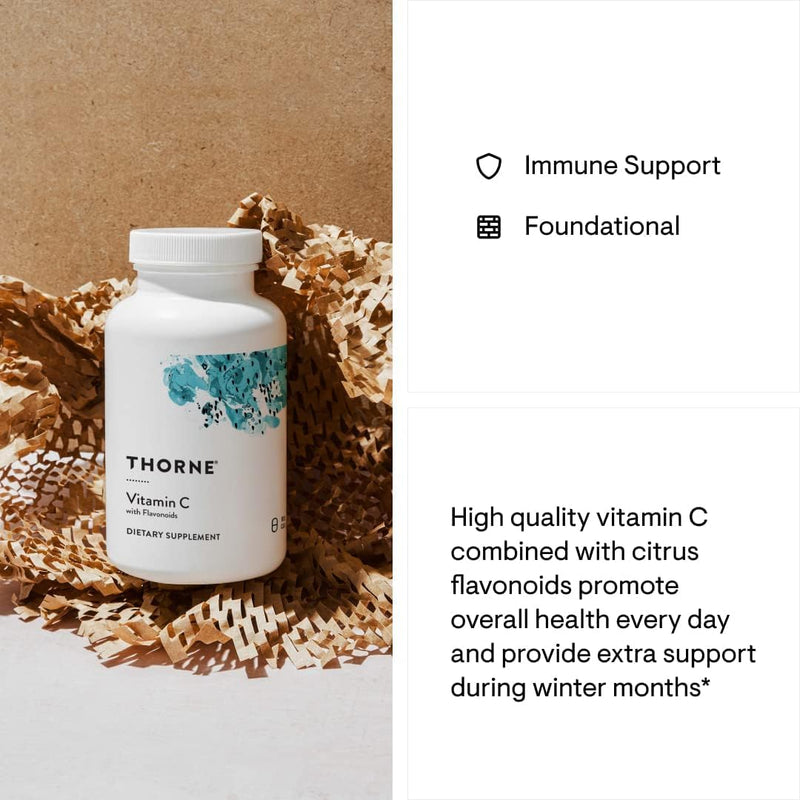 THORNE - Essential Vitamins Bundle: Vitamin C & D-5000 Complex - Immune, Bone Health, and Energy Support - 60 to 90 Servings