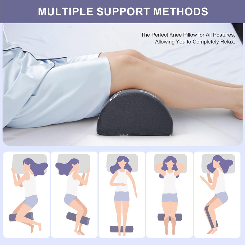 [Australia] - Knee Pillow for Sleeping, Memory Foam Leg Bolster Pillow for Post Surgery, Back Pain Relief, Knee Support and Leg Elevation, for Side and Back Sleepers 1 Pcs 
