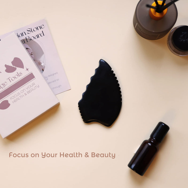 [Australia] - Gua Sha Facial Tools, Natural Bian Stone Gua Sha Jade Scraping Massage Tool, Body Gua Sha Stone with Comb, Large GuaSha Set for Traditional Acupuncture Therapy(Pear-Shaped) Pear-Shaped 