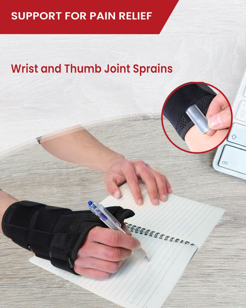 Hurmoya Wrist Brace Thumb Spica Splint Support for Carpal Tunnel, De Quervain's Tenosynovitis, Tendonitis Pain Arthritis Trigger for Man and Women (Large - Right Hand) Large