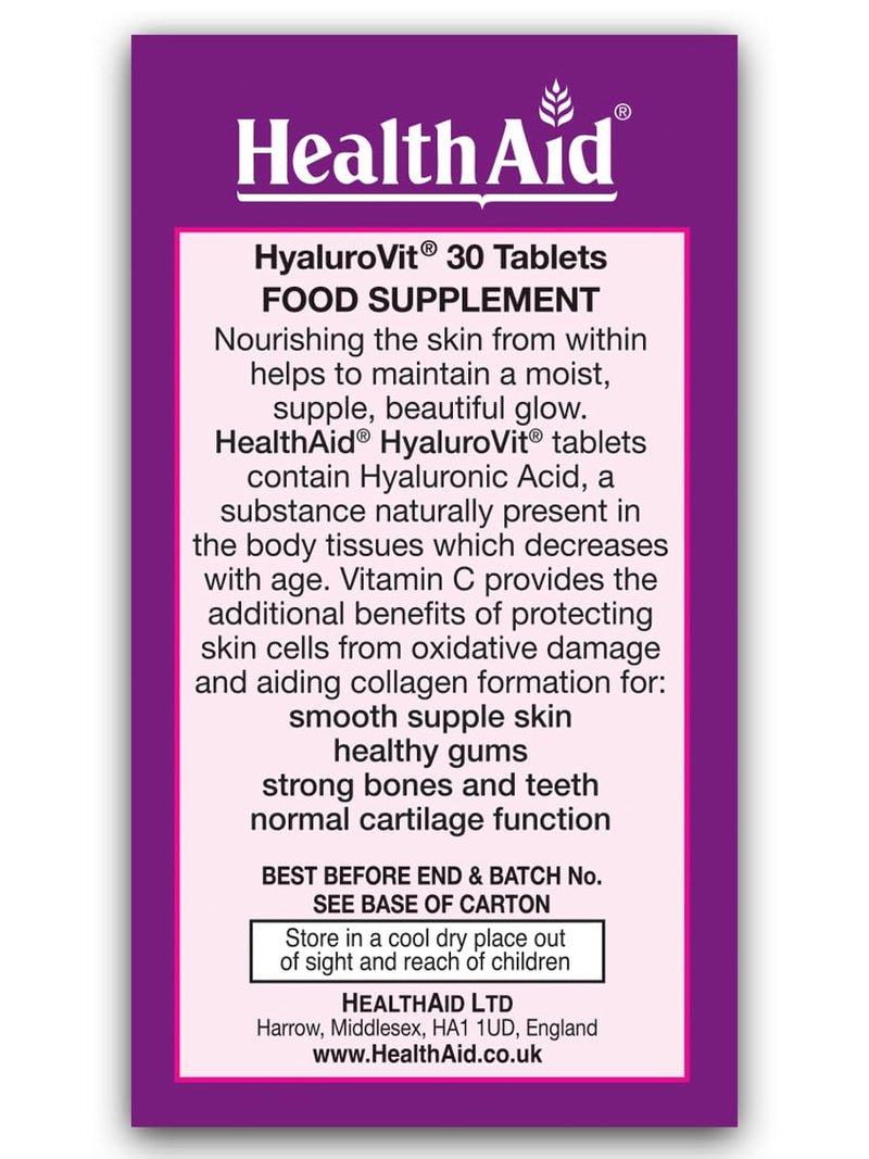 HealthAid Hyalurovit - Pack of 30 Tablets