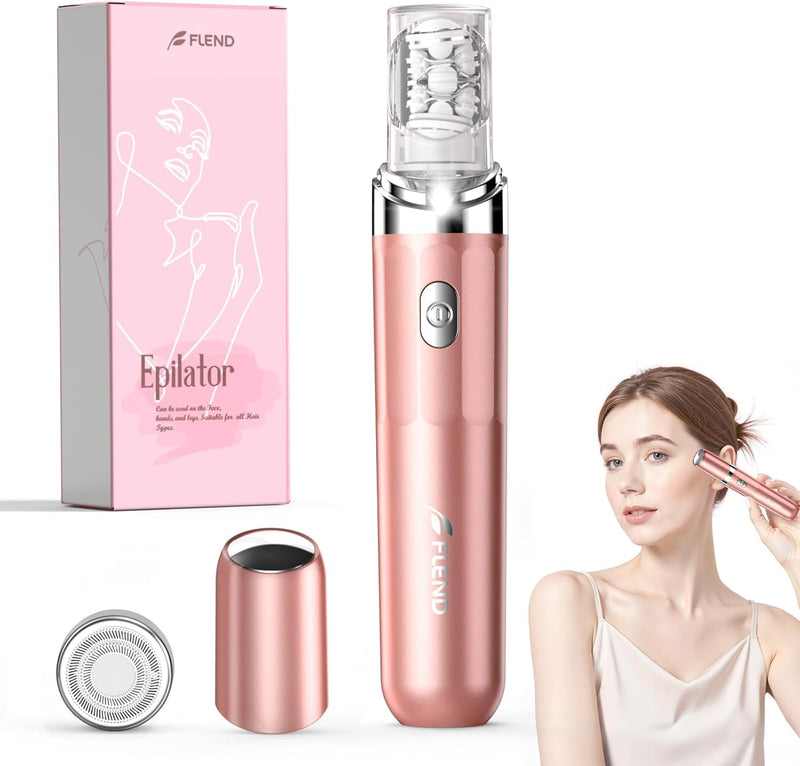 Epilator,2 in 1Epilator for Women Rechargeable,Womens Electric Shaver with LED Light,Rechargeable,Hair Removal for Women Legs/Face/Bikini/Arms,Smooth Epilator Trimmer Travel Kit Set Upgrade Champagne Pink Light