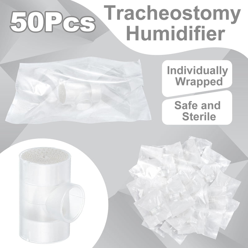 [Australia] - 50 Pcs Tracheostomy HME Heat Moisture Exchanger Individually Package Tracheotomy Humidifier Tracheostomy Supplies 50 