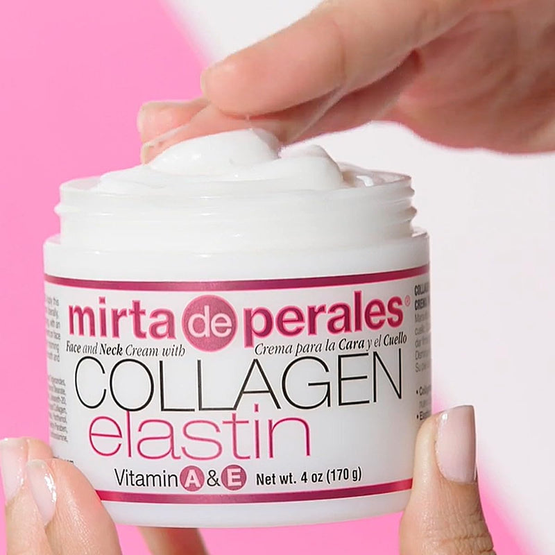 Mirta De Perales Collagen Elastin Face & Neck Cream | Vitamins A & E 4 Ounce (Pack of 1)