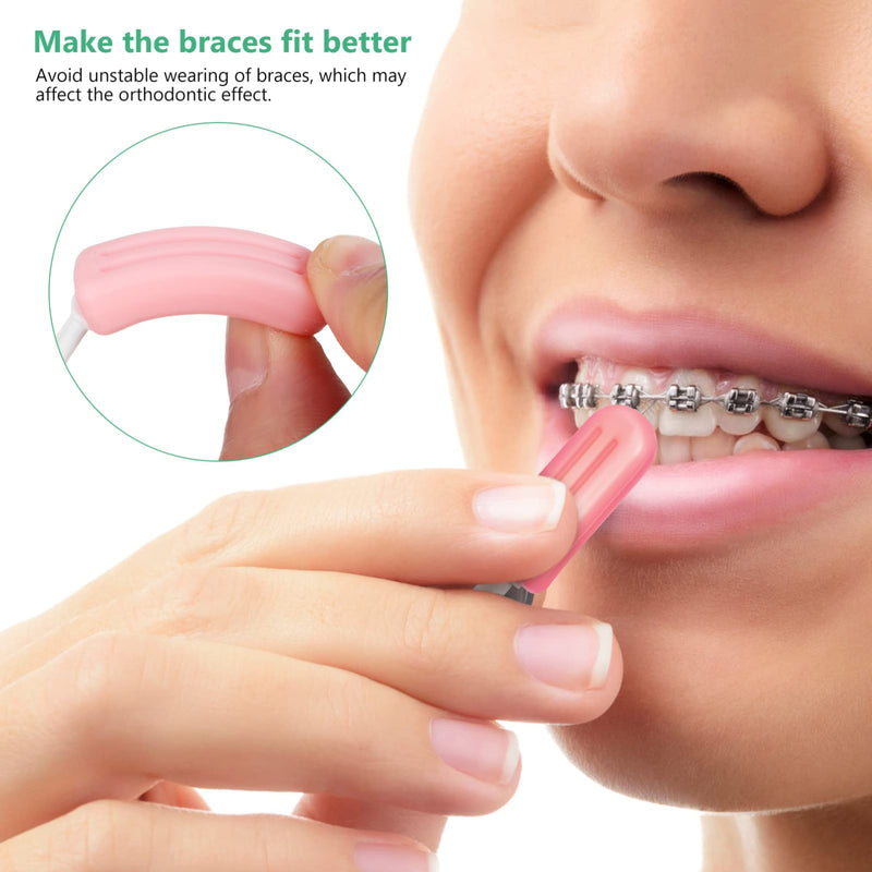 Operitacx Silicone Chewies for Braces 6Pcs Popsicle Shape Orthodontic Aligner Chewable Tablets with Handle for Masseter Muscle Exercise and Portable Use