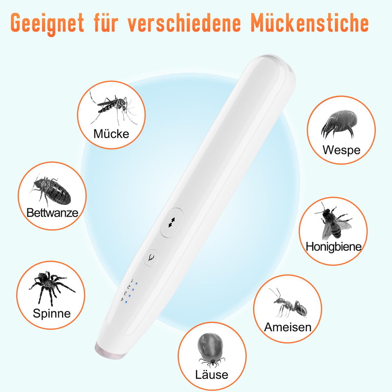 [Australia] - Insect bite healer electric, rechargeable without chemical substances, electric bite healer insect pen mosquito pen, heat pen against mosquito bites, heat pen anti-itch mosquito pen white-1 piece 