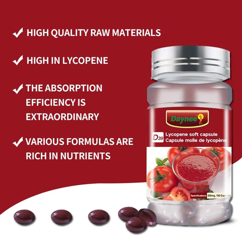 [Australia] - AIHIYO Lycopene Capsule, 100mg Tomato Supplement Extract, Organic Complex Formula, 500mg Per Capsule, 100 Softgel 