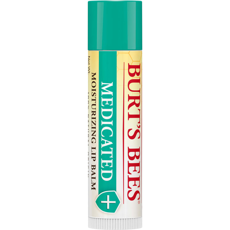 Burt's Bees Medicated Lip Balm, With Eucalyptus Oil and Menthol, Tint-Free, Natural Origin Lip Care, 2 Tubes, 0.15 oz. 2 Count (Pack of 1)