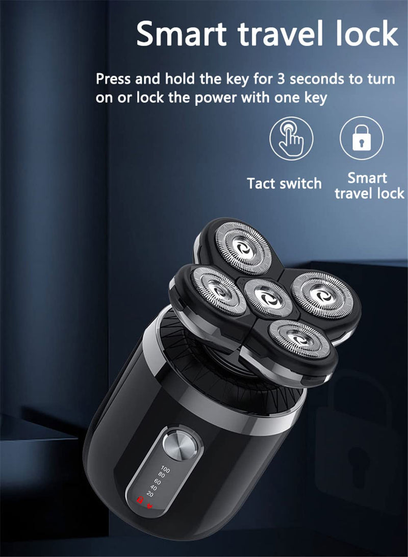 [Australia] - Head Shavers for Men, Men’s 5-in-1 Electric Head Shaver, Waterproof Electric Razor, Rechargeable Wet and Dry Mens Grooming Kit Head Shaver A 5 Head 