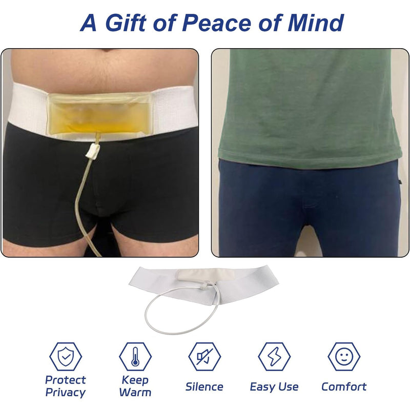 [Australia] - Urine Test Kit, 43" Concealed Urine Storage Belt with Catheter, Portable Urine Test Bags for Men Used for Hospitals, Emergency and Travel Large 