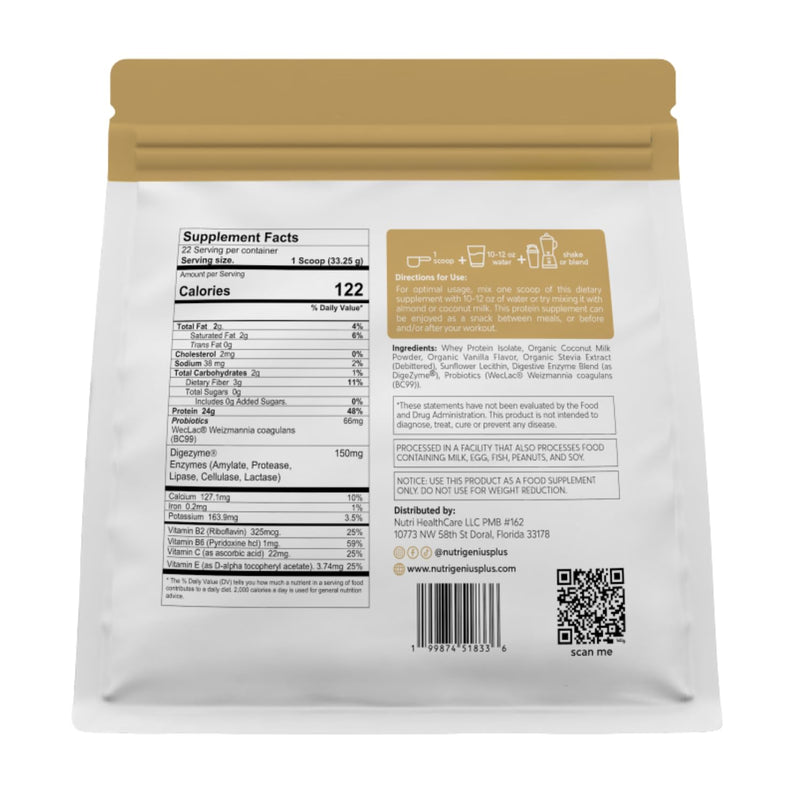 All-in-One Nutrition Whey Protein Isolate with Probiotics, Digestive Enzime, Vitamins and Minerals, Gluten Free, Keto Friendly, No Sugar, 22 Servings. Sweet Vanilla