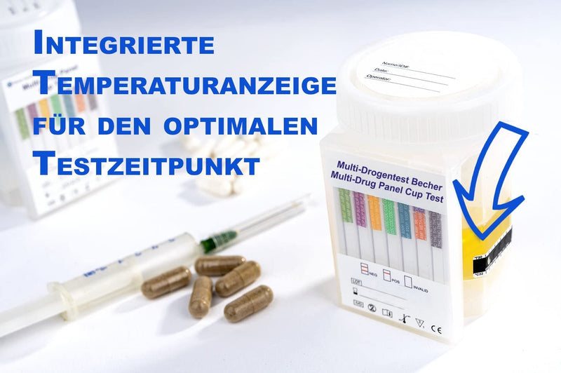 [Australia] - Drug test for 8 types of drugs - rapid drug test in a sterile & hygienic cup - THC cocaine amphetamine benzodiazepine opiates EDDP methamphetamine bupropion 