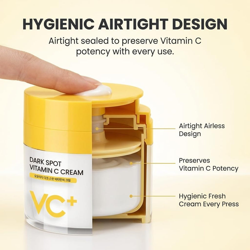 #OOTD Vitamin C Face Cream for Sensitive Skin, 1.69 fl oz | Korean Skincare | Clinically tested to reduce melanin by 15.4% in 14 days; Vitamin C face cream fades dullness for a radiant glow