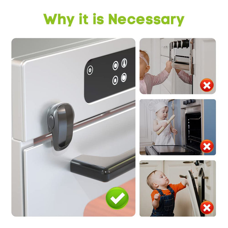 [Australia] - SAFELON 1 Pcs Baby Safety Oven Door Lock, Double Button Oven Lock for Kitchen Safety (Black) Black 