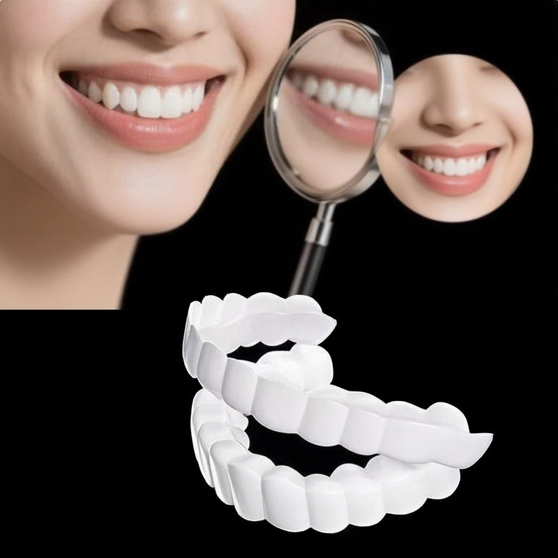 [Australia] - 2 Pairs, Temporarily Adjustable for Men and Women, Nature and Comfortable Regain Confidence Smile(White) White 