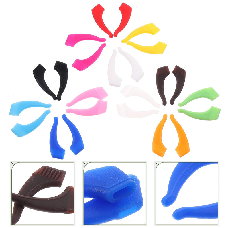 [Australia] - NUOBESTY 12 pairs of silicone glasses holder, non-slip glasses temple cover, glasses ear pads, ear hooks for glasses, sunglasses 