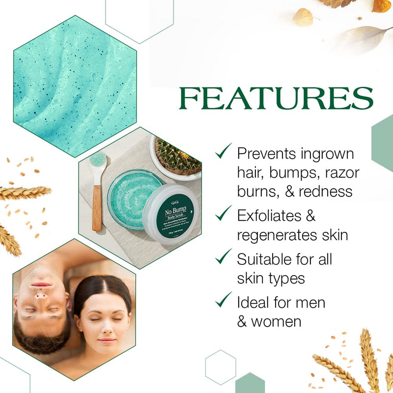 [Australia] - GiGi No Bump Body Scrub – Bikini Exfoliating Scrub for Ingrown Hair, Razor Bumps Treatment for Women, 6 oz, 2 Pack 6 Ounce (Pack of 2) 