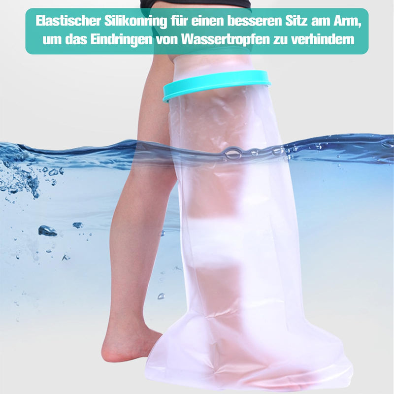 [Australia] - SPOKKI Shower Protection Leg, Shower Protection Foot Waterproof, Cast Protection Waterproof Adults, Reusable Bandage Protection for Ankle Burning Keep Wound Bandages Dry Rib 
