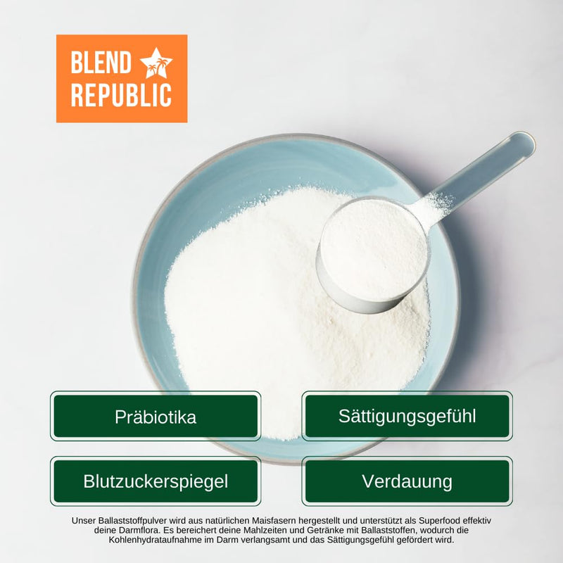 [Australia] - BLEND REPUBLIC® intestinal well-being fiber powder for essential bacterial strains - probiotics prebiotics powder - intestinal flora building vegan, 300g 