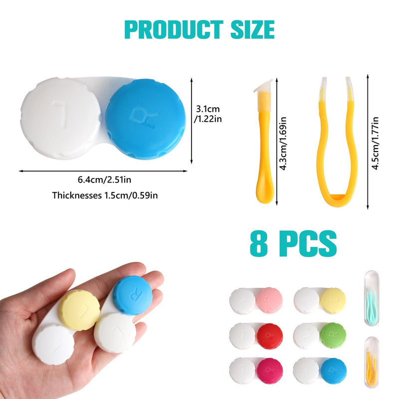 [Australia] - Contact lens case 6 pieces, contact lens remover set 2 pieces, leak-proof travel contact lens case set for home and travel, very easy to carry and can be easily stored in your pocket wallet 