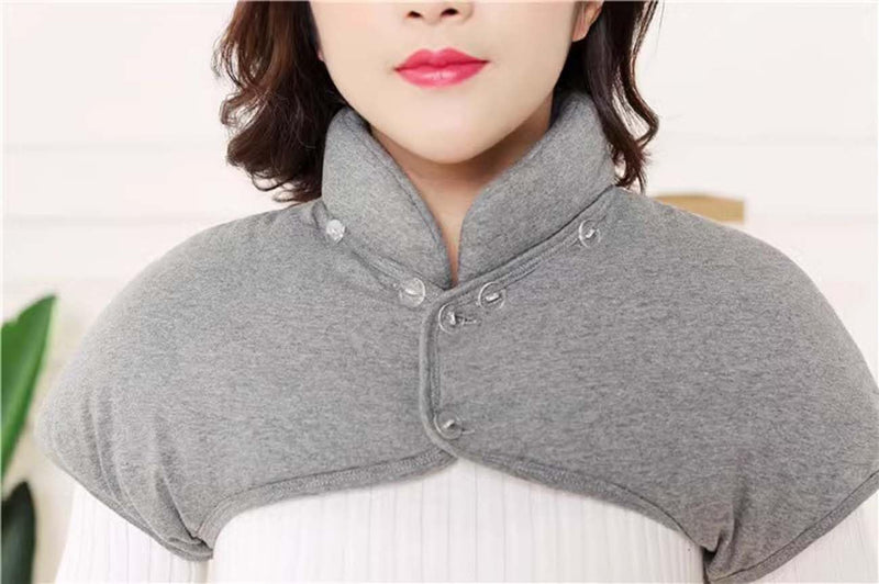 Men Thicken Shoulder Warmer, Pads Neck Shoulder Vest Cover Sleeveless Jacket Shoulder Warmers Wrap for Winter, Grey