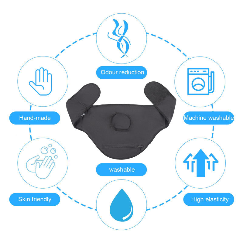 [Australia] - Ostomy Belt | Stealth Belt Ostomy Bag Cover | Ostomy Wrap for Sport & Swiming | Ostomy Support Belts for Men & Women | Colostomy Bag Cover Belt | Inner Pocket to Hold Ostomy Pouch | Ostomy Supplies -M Black Medium 