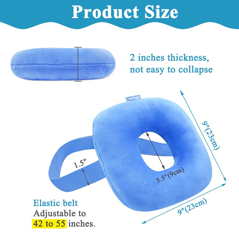 Piercing Pillow Ear Pillows for Side Sleepers with Hole CNH Donut Protector Pillow Ear Pressure Sores Pain Aches Relief Medical Ear Guard Care Cushion Blue With a Strap