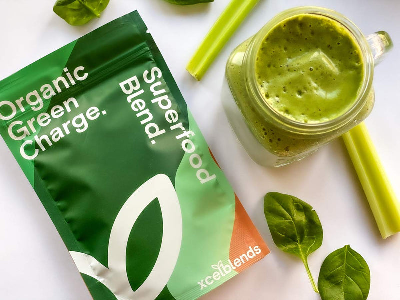 Green Charge Organic Greens Powder 150g - Pharmacist-Formulated for Digestion, Boost Immunity & Lower Stress | Ashwagandha, Moringa, Barleygrass, Spirulina, Chlorella, Apple,Lucuma