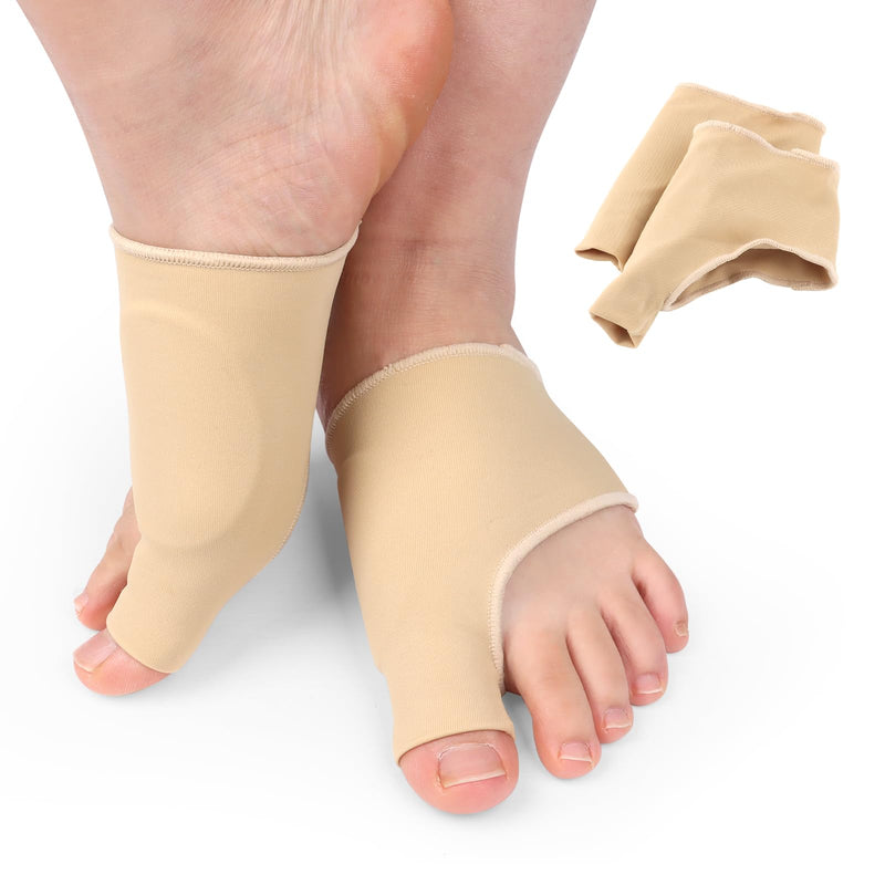 [Australia] - MXTIMWAN 2 Pairs of Hallux Valgus Socks, Beige Hallux Valgus Correction Big Toe & Toe Relief Forefoot Pad Splint, Bunion for Hammer Toe Pain Relief for Men & Women, Size L 