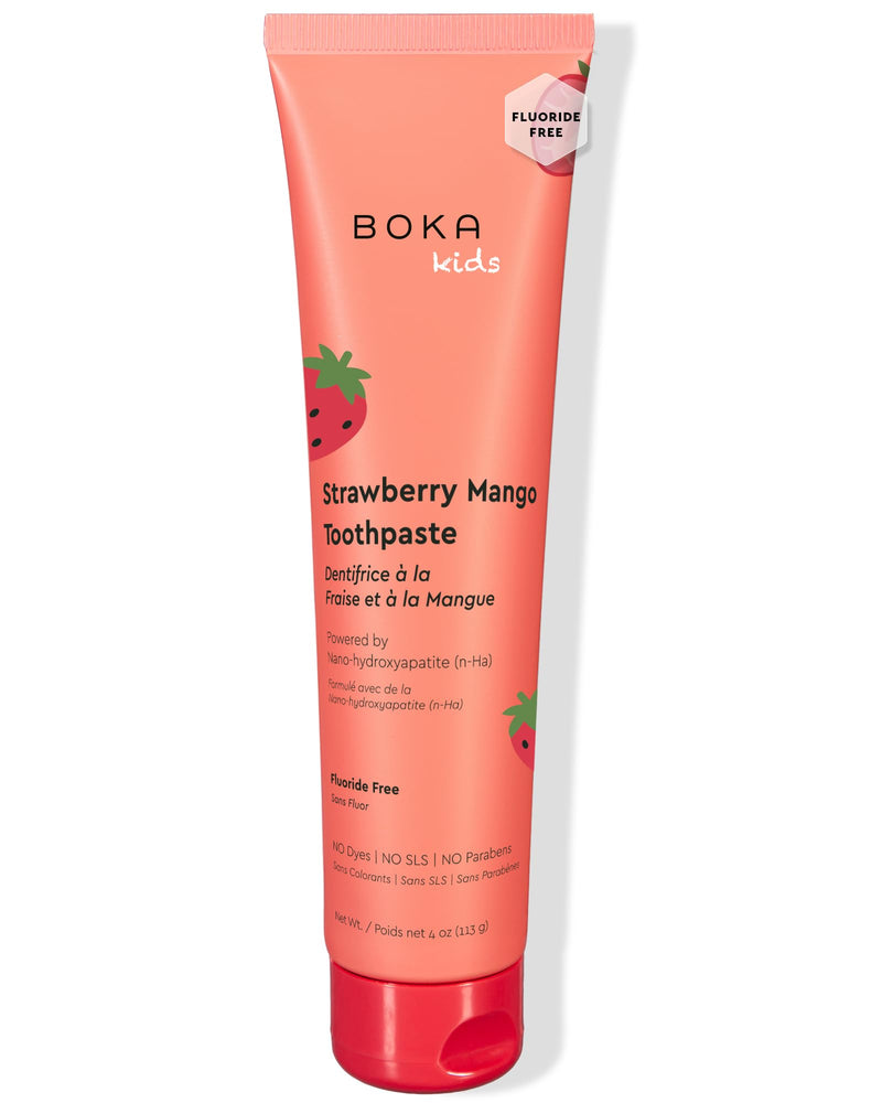 Boka Fluoride Free Toothpaste Nano Hydroxyapatite Toothpaste - Strawberry Mango Flavor, 4 oz 1Pk US Manufactured 4 Ounce (Pack of 1)