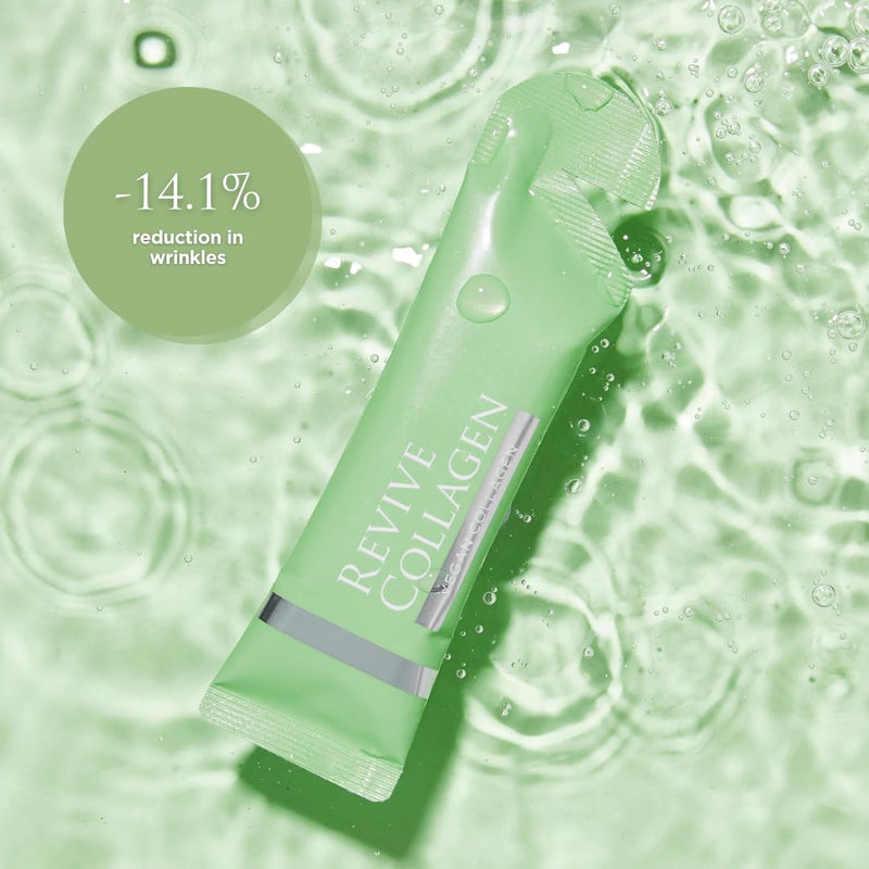 Revive Collagen 2500mg Plant Based Vegan Collagen with Added Vitamin B, C, D & E, Improved Skin, Hair & Nails | Raspberry Flavour | 14 Days 14 X Days
