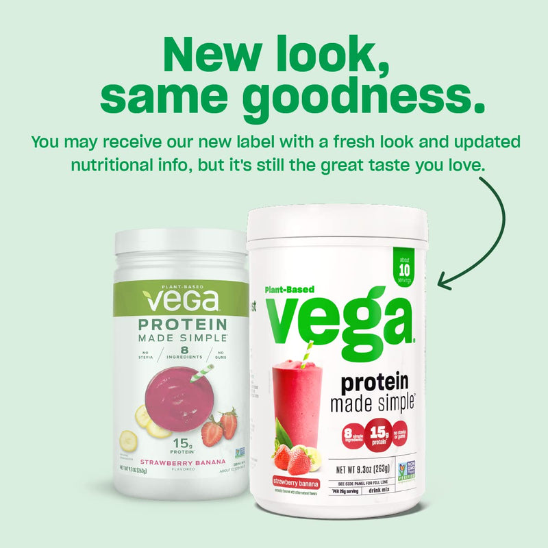 [Australia] - Vega Protein Made Simple Protein Powder, Vanilla - Stevia Free, Vegan, Plant Based, Healthy, Gluten Free, Pea Protein for Women and Men, 9.2 oz (Packaging May Vary) 10 Servings (Pack of 1) 