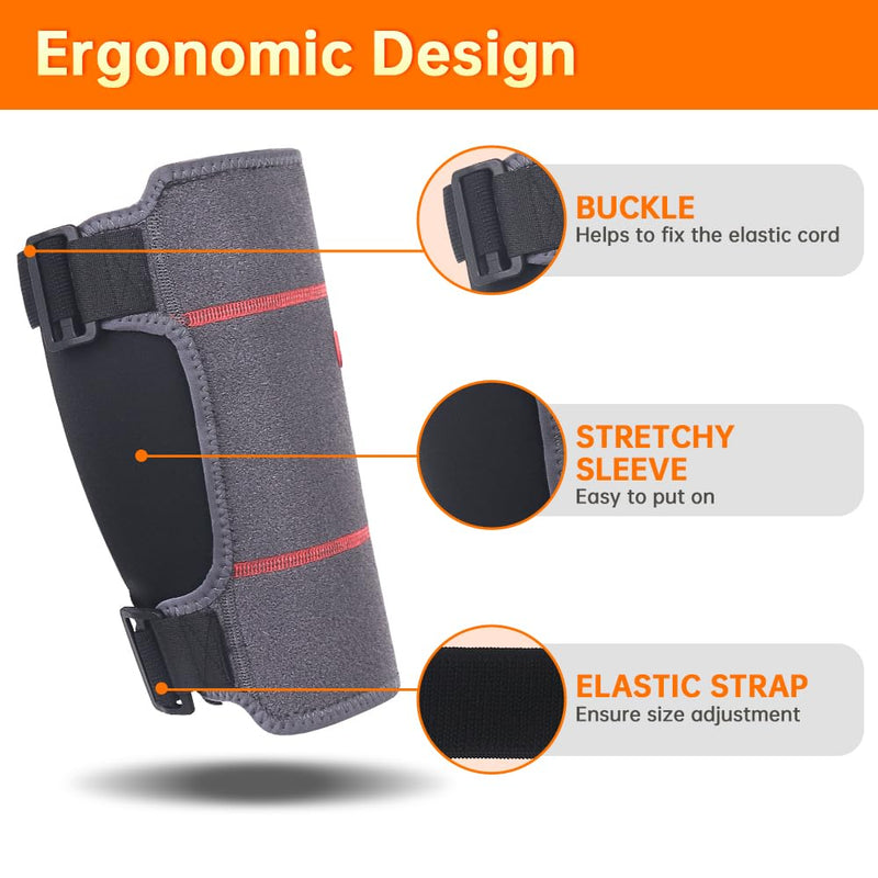 Elbow Heating Pad Wrap for Joint Pain USB Heated Elbow Brace | Tendonitis and Tennis Elbow Portable Moist Heat Therapy Elbow Sleeve Adjustable Temperature (Non-Chargeable) Gray (Elbow)