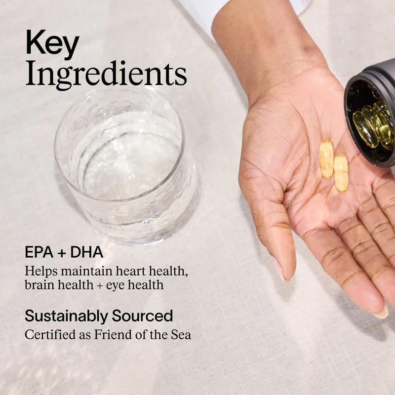 ARTAH Essential Omegas – High Strength Marine Omega‑3 (EPA 1000 mg + DHA 500 mg) – 60 Friend‑of‑the‑Sea Certified Fish Oil Softgels – Brain, Heart, Skin & Inflammation Support