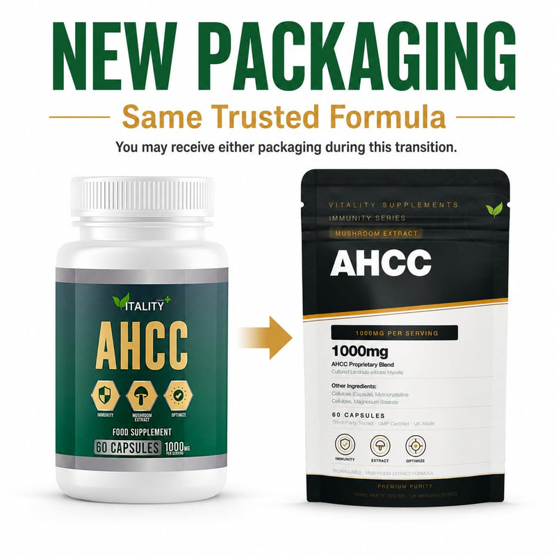 Premium AHCC Capsules - Active Hexose Correlated Compound 1000mg per Serving - 60 Capsules, 1 Month Supply - Immune Support & Liver Health Supplement 60 count (Pack of 1)