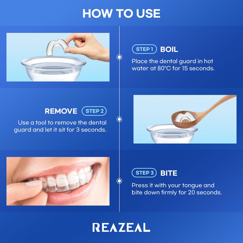 [Australia] - Mouth Guard for Grinding Teeth at Night: Moldable Dental Guard for Sleeping - Nighttime Protection for Teeth - 4 Packs/2 Size 