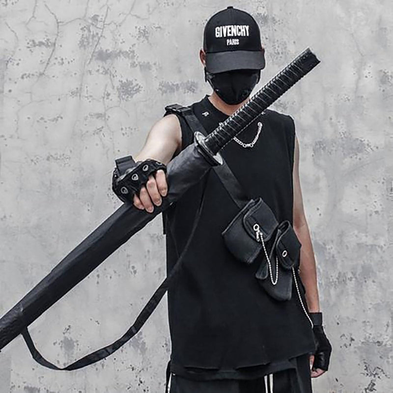 WPOZD Samurai Umbrella Semi-automatic Samurai umbrella is a creative gift for wind and rain protection outdoors 24 bone