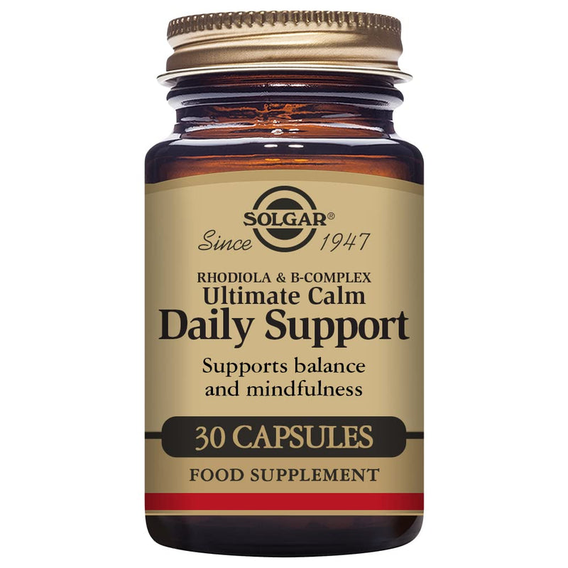 Solgar Ultimate Calm Daily Support Capsules - Pack of 30 - with B-Complex and Rhodiola Extract - Supports Psychological Wellbeing and Energy Production - Vegan