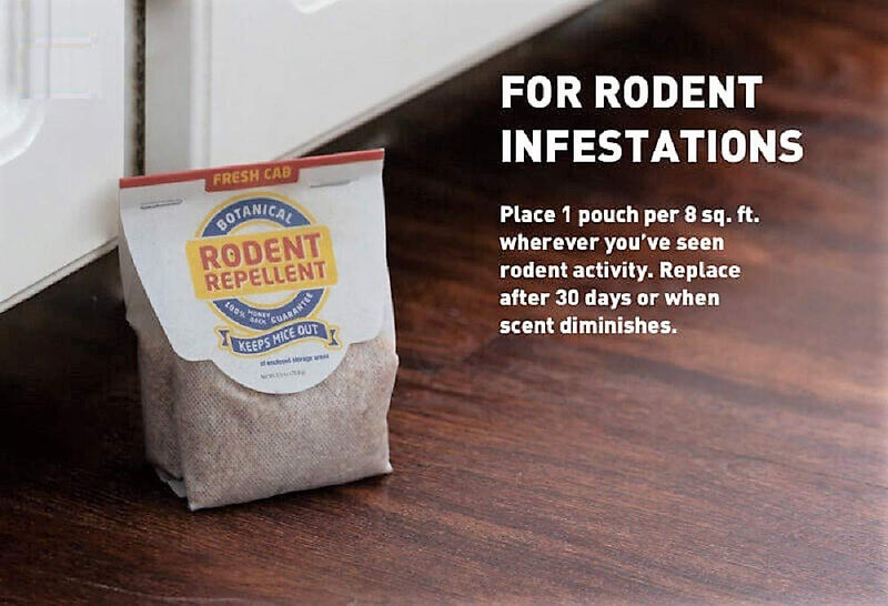 [Australia] - Fresh Cab Rodent Repellent; Quickly Repelling Pests from Treated Areas; Preventing Re-Infestation for up To 3 Months; Safe for Children, Pets and the Environment; Non-Toxic; 8-Scent Pouches 