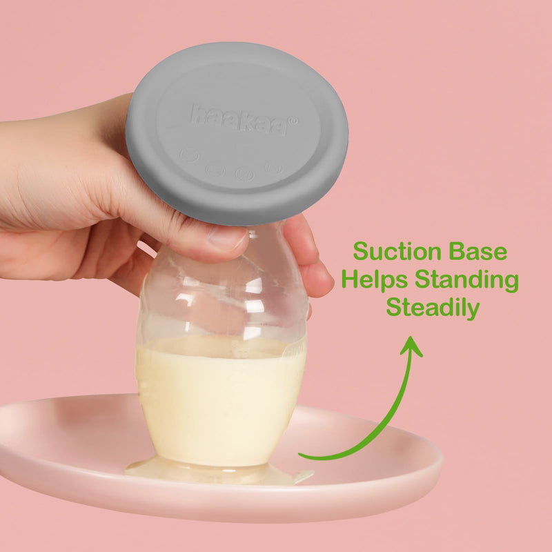[Australia] - haakaa Silicone Breast Pump & Silicone Cap 5oz/150ml, Gen.2 5.4 Ounce Gray 